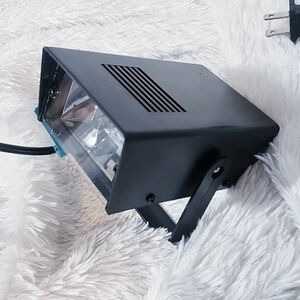 White STROBE LIGHT Party Decor with Plug, Party Light, Black LED Floodlight